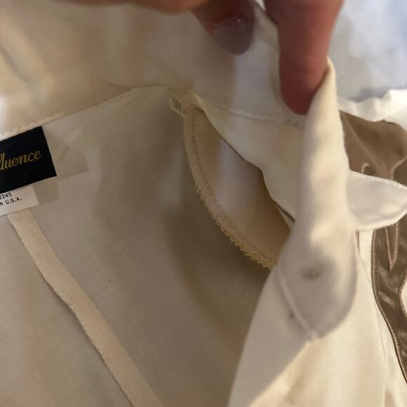 VNTG Positive Influence Cream/Brown Western Style Belted Short Sleeve Dress- S - Picture 12 of 14